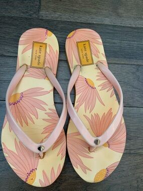 kate spade Pink Floral Jelly Flip Flops